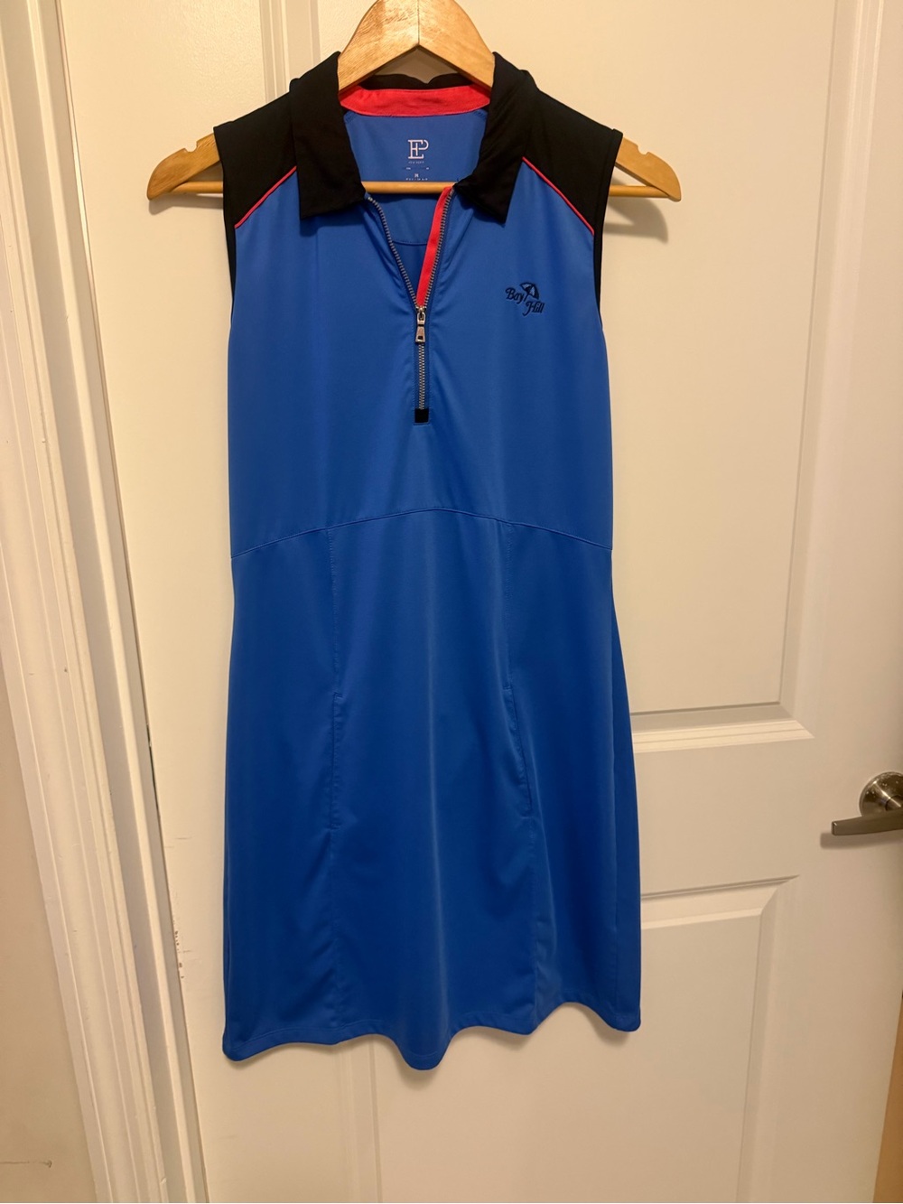 EP Pro Golf Dress. Bay Hill logo. Blue sleeveless w side & back pockets.